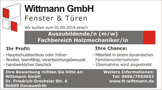 Stellenanzeige